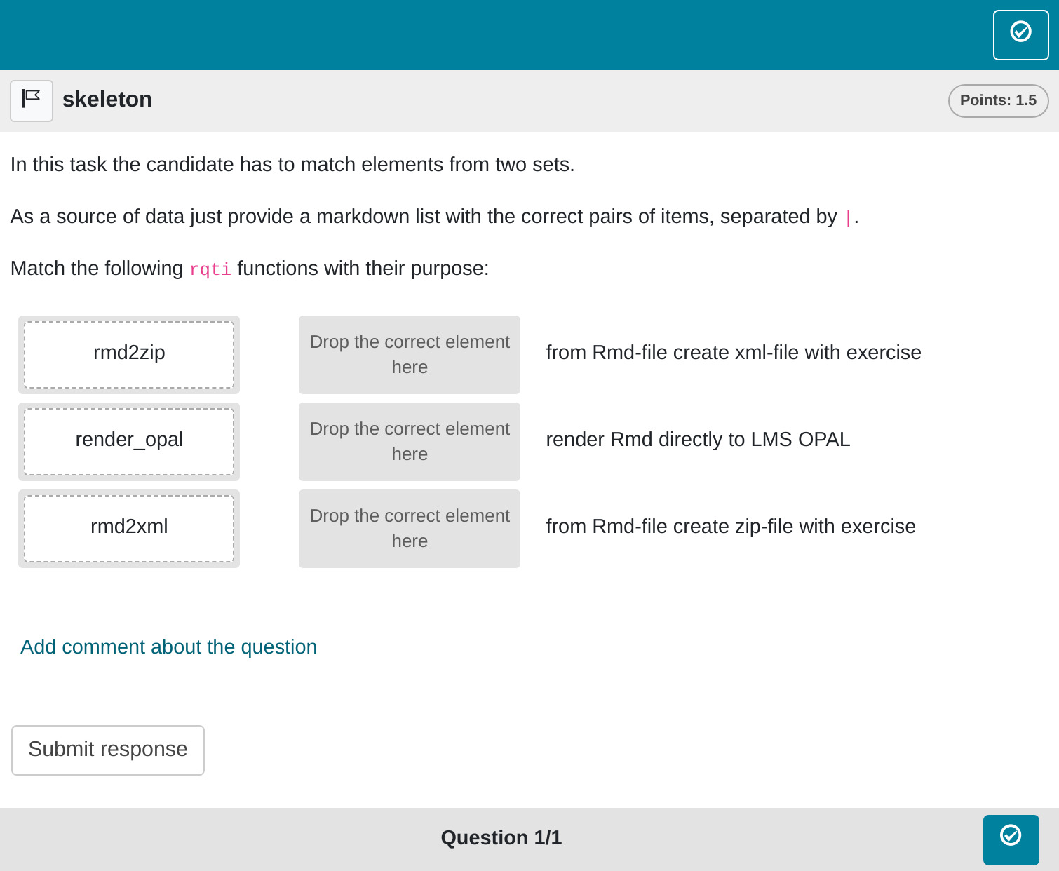 Directed pair task rendered in OPAL