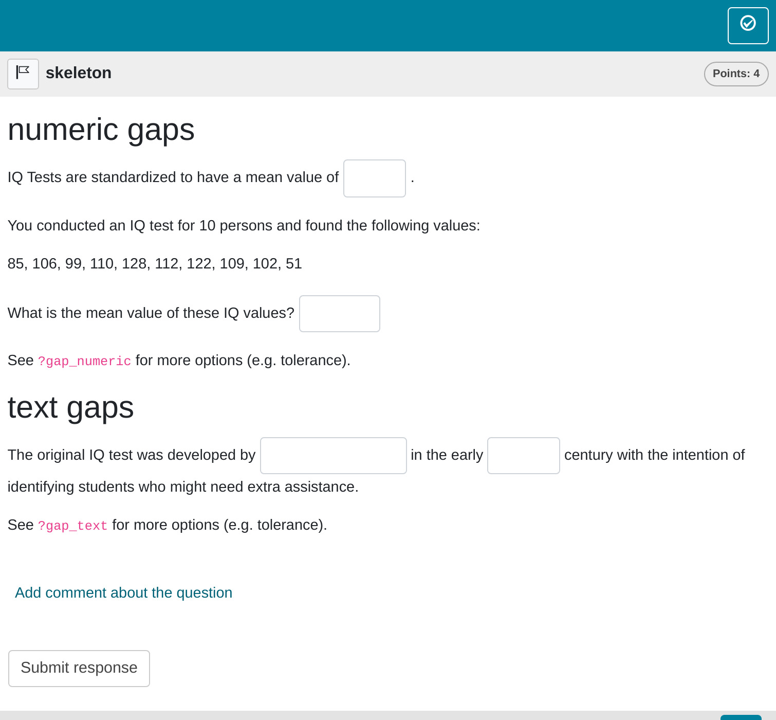 Simple gap task rendered in OPAL