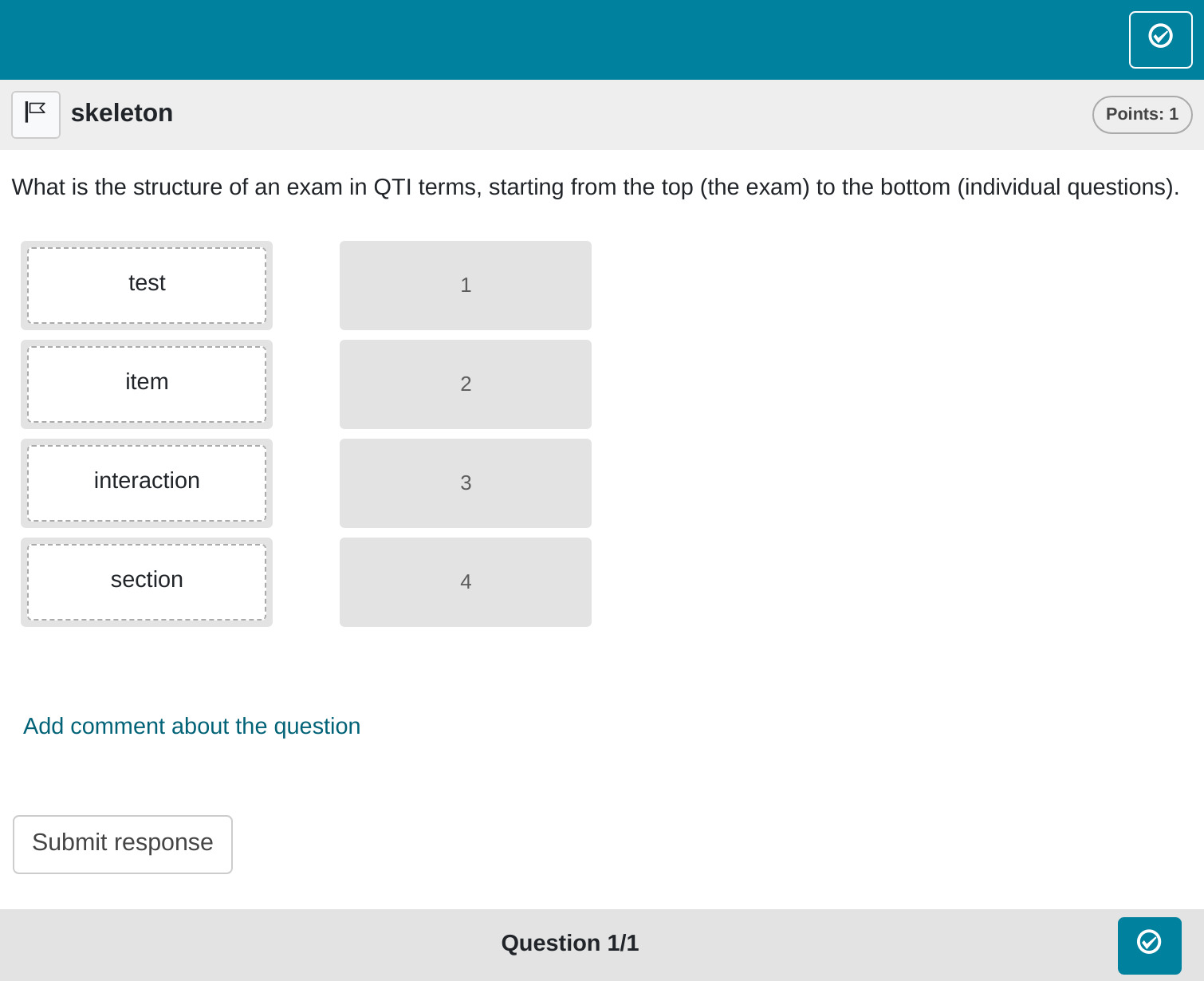 Simple order task rendered in OPAL