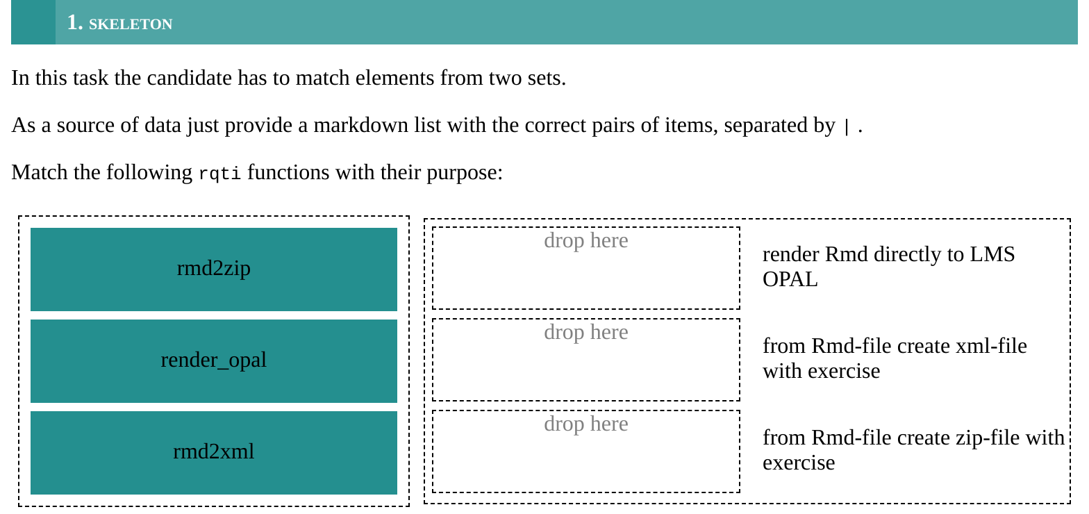 Directed pair task rendered with qtijs